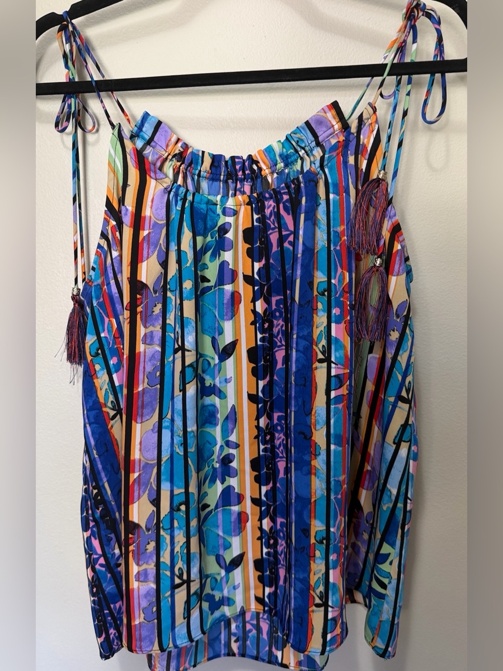 Laundry by Shelli Segal Multicolor Floral & Stripe Tank